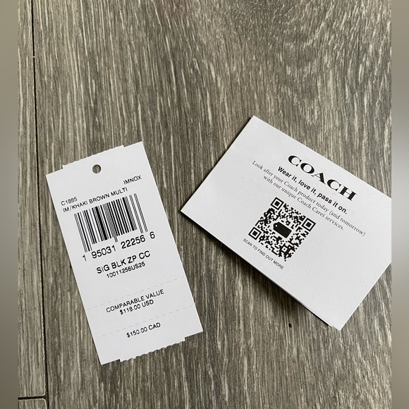 🛍️sold elsewhere COACH Zip Card Case in Signature canvas!🛍️ Authentic💜 - Picture 9 of 11